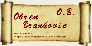 Obren Branković vizit kartica